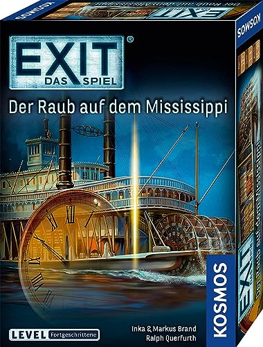 KOSMOS 691721 EXIT - Das Spiel - Der Raub auf dem Mississippi, Level: Fortgeschrittene, Escape Room Spiel, EXIT Game für 1-4 Spieler ab 12 Jahre, EIN einmaliges Gesellschaftsspiel von Kosmos