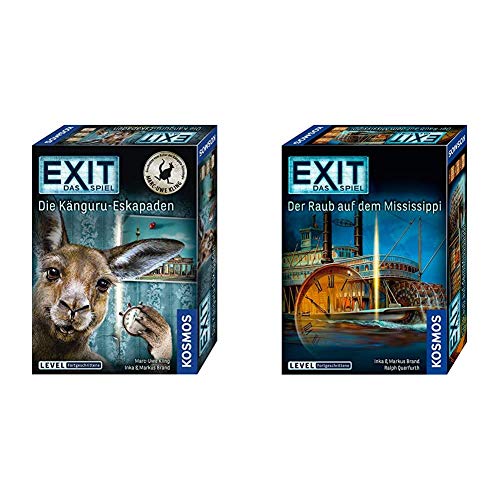 KOSMOS 695071 EXIT - Das Spiel - Die Känguru-Eskapaden, für Fans von Marc-Uwe Klings Känguru-Geschichten & Das Spiel - Der Raub auf dem Mississippi, Level: Fortgeschrittene, Escape Room Spiel von Kosmos