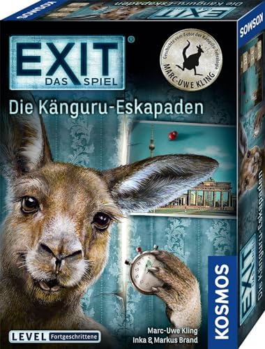 KOSMOS 695071 EXIT® - Das Spiel - Die Känguru-Eskapaden, Level: Fortgeschrittene, Marc-Uwe Kling Känguru Chroniken, Escape Room Spiel, EXIT Game 1-4 Spieler ab 12 Jahre von Kosmos