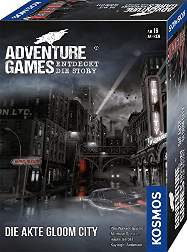 KOSMOS 695200 Adventure Games - Die Akte Gloom City. Entdeckt die Story, Kooperatives Gesellschaftsspiel für 1 bis 4 Spieler ab 16 Jahre, spannendes Abenteuer-Spiel von Kosmos