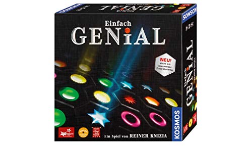 KOSMOS 696115 Einfach Genial, Brettspiel, Familienspiel für 1-4 Personen ab 8 Jahre, Legespiel, Reiner Knizia, Geschicklichkeit, mit Duell-Variante von KOSMOS