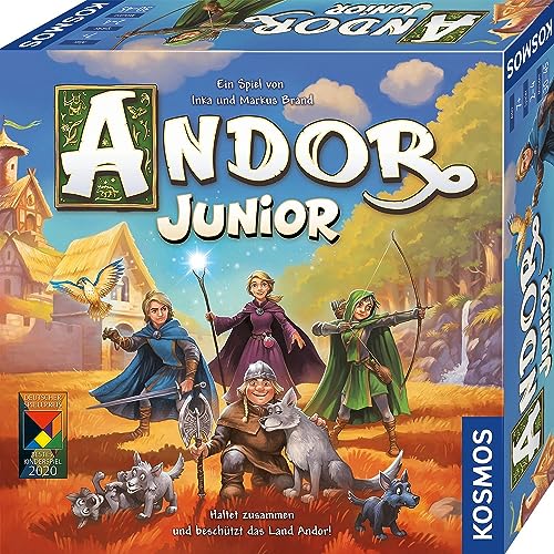 KOSMOS 698959 Andor Junior, Haltet zusammen und beschützt das Land Andor, kooperatives Kinderspiel ab 7 Jahren für die ganze Familie, Fantasy-Abenteuer von Kosmos
