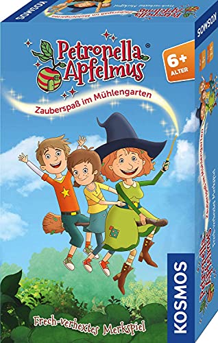 KOSMOS 712624 Petronella Apfelmus - Zauberspaß im Mühlengarten, Frech-verhextes Merkspiel für 2-4 Personen ab 6 Jahre, Kinder-Spiel mit den original Figuren der beliebten Kinderbücher von Kosmos