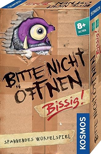 KOSMOS 712655 Bitte Nicht öffnen - Bissig! Mitbringspiel zum Kinderbuch, lustiges Kinderspiel ab 8 Jahren, zu Freundschaft, Monster, Geschenk zum Kindergeburtstag, Mitbringsel, Reisespiel von Kosmos