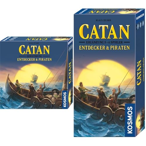 KOSMOS Bundle aus Catan - Entdecker & Piraten Erweiterung + Ergänzung für 5-6 Personen, Brettspiel für 3-6 Personen ab 12 Jahre, Familienspiel, nur spielbar mit Basisspiel, Siedler von Catan von KOSMOS