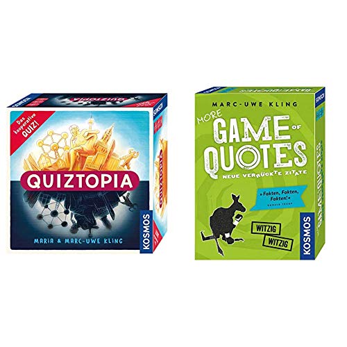 KOSMOS - Quiztopia - Gemeinsam gegen das Spiel, das kooperative Quiz von Marc-Uwe Kling & More Game of Quotes, weitere verrückte Zitate, witziges Kartenspiel von Bestsellerautor Marc-Uwe Kling von Kosmos