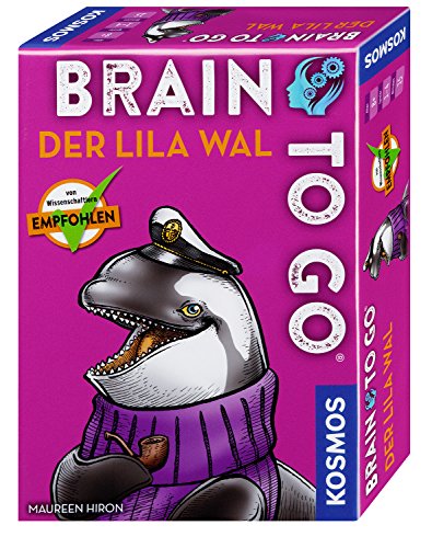 KOSMOS 690861 - Brain to go - Der lila Wal, Spielend das Gehirn trainieren mit Denksport für zwischendurch. Merkspiel, Gesellschaftsspiel für 1 - 5 Spieler ab 8 - 99 Jahre, einfache Regeln von Kosmos