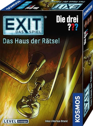 KOSMOS 694043 EXIT® - Das Spiel - Das Haus der Rätsel - Die DREI???, Level: Einsteiger, Escape Room Spiel, Die DREI Fragezeichen, EXIT Game für 1-4 Spieler ab 10 Jahre von Kosmos