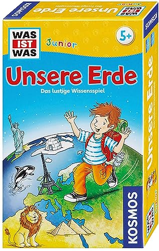 KOSMOS 711290 was ist was Junior - Unsere Erde, Lernspiel für 2-4 Kinder ab 5, Reisespiel, Kinderspiel, Geburtstagsgeschenk, Mitbringsel von Kosmos