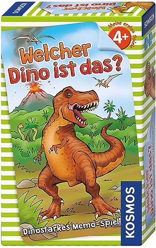 KOSMOS 711313 Welcher Dino ist das? Dino Memo Spiel für Kinder ab 4 Jahre, Kinderspiel für 2-4 Spieler, ideal als Reisespiel von Kosmos