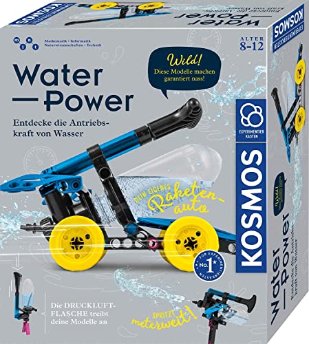 KOSMOS 620660 Water Power, Entdecke die Antriebskraft von Wasser, Bausatz für Raketen-Auto, Wasserpistole, Rasensprenger, Boot, Experimentierkasten für Kinder ab 8-12 Jahre, für drinnen und draußen von Kosmos