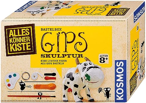 KOSMOS 604066 AllesKönnerKiste Gips-Skulptur, DIY Bastelset für Kinder ab 8 Jahren, Kindergeburtstag, Bastelset Gips, Gips Giessen für Kinder von Kosmos