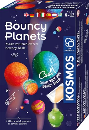 Kosmos 617172 Flummi-Planeten, INT, Bunte Flummis selbst herstellen, Coole Farbmuster selber Mixen, Experimentierset für Kinder ab 8 Jahre, Mitbringexperiment, Aktivität für Kindergeburtstag von Kosmos