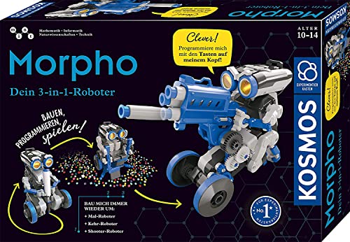 KOSMOS 620837 Morpho - Der 3-in-1 Roboter, Spielzeug, Experimentierkasten, Bauen, Programmieren, Schritt-für-Schritt Anleitung, von 10-14 Jahren von Kosmos