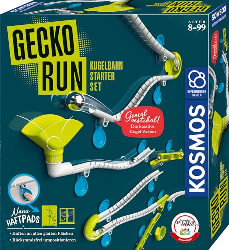 KOSMOS 620950 Gecko Run, Starter Set, Erweiterbare Kugelbahn für Kinder, Vertikale Kugelbahn, Murmelbahn, Lernspielzeug und Konstruktionsspielzeug ab 8 Jahren von Kosmos