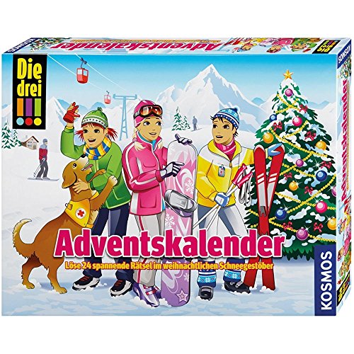 Kosmos Die DREI ??? Kids 631185 - Adventskalender 2016 - Löse 24 spannende Rätsel im weihnachtlichen Schneegestöber von Kosmos