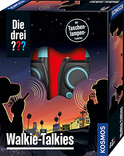 Die drei ??? Walkie Talkies von KOSMOS, Funkgeräte-Set für Kinder ab 6 Jahre, mit Lampen-Funktion, Detektiv-Spielzeug, Spion-Ausstattung, Rollenspiel von Die drei ???