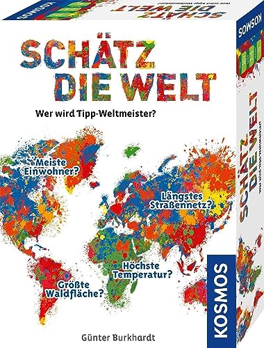 Kosmos 682866 Schätz die Welt, Wer Wird Wett-Weltmeister? Geografie-Spiel über die Länder der Erde, ab 10 Jahre, für 2 - 5 Personen, Gesellschaftsspiel Multicolor Kosmos 682866 Schätz die Welt, Wer Wird Wett-Weltmeister? Geografie-Spiel über die Länder der Erde, ab 10 Jahre, für 2 - 5 Personen, Gesellschaftsspiel Multicolor von Kosmos