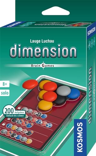 KOSMOS 683306 Dimension - Brain Games, Geschicklichkeitsspiel, Solo-Spiel ab 8 Jahren, Gehirn-Jogging mit 200 Aufgaben, praktisch für unterwegs, Braint Teaser für Knobel-Fans von Kosmos
