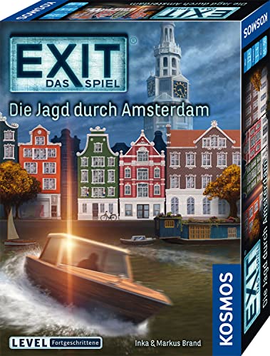 KOSMOS 683696 EXIT - Das Spiel - Die Jagd durch Amsterdam, Level: Fortgeschrittene, Escape Room Spiel, EXIT Game für 1-4 Spieler ab 12 Jahre, EIN einmaliges Gesellschaftsspiel von KOSMOS