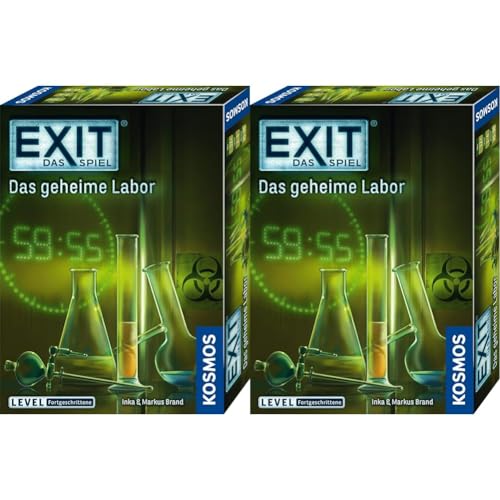 Kosmos 692742 EXIT - Das Spiel - Das geheime Labor, Level: Fortgeschrittene, Escape Room Spiel, EXIT Game für 1-4 Spieler ab 12 Jahre, EIN einmaliges Gesellschaftsspiel (Packung mit 2) von Kosmos