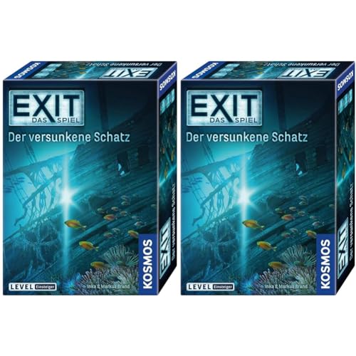 Kosmos 694050 EXIT - Das Spiel - Der versunkene Schatz, Level: Einsteiger, Escape Room Spiel, EXIT Game für 1 bis 4 Spieler ab 10 Jahre, EIN einmaliges Gesellschaftsspiel (Packung mit 2) von Kosmos