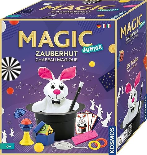 Kosmos ‎694302 Magic Junior Zauberhut, Lerne einfach 25 Zaubertricks und Illusionen, Zauberkasten für Kinder ab 6 Jahre mit Zauberstab und vielen weiteren Utensilien von Kosmos