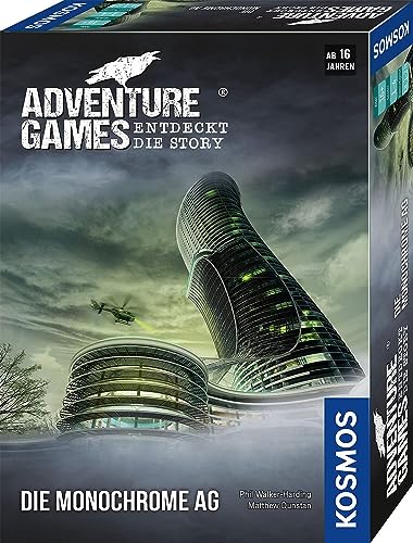 KOSMOS 695132 Adventure Games - Die Monochrome AG. Entdeckt die Story, Kooperatives Gesellschaftsspiel, für 1 bis 4 Spieler, ab 16 Jahre, spannendes Abenteuer-Spiel von Kosmos