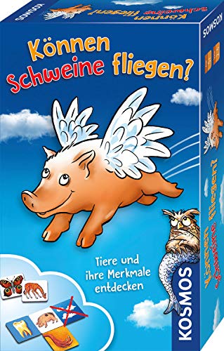 KOSMOS 699130 Können Schweine fliegen? Tierspiel, Kinderspiel für 2 bis 4 Personen ab 5 Jahren, Reisespiel von Kosmos