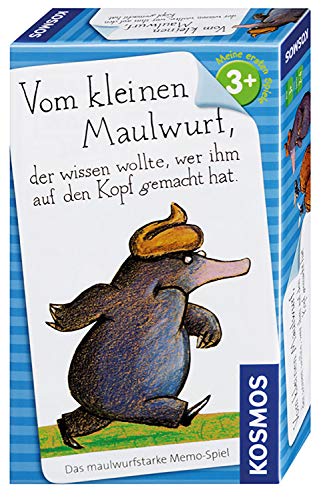 KOSMOS 711283 Vom kleinen Maulwurf, der wissen wollte, wer ihm auf den Kopf gemacht hat, kleines Memory Spiel für Kinder ab 3, ideal als Reisespiel für 2-4 Spieler von Kosmos