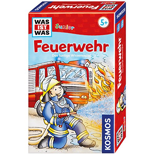 KOSMOS 712556 was ist was Junior - Feuerwehr, Lernspiel für 2-4 Spieler, spannendes Quiz für Kinder ab 5 Jahre, Cooles Feuerwehr Spiel für Kinder von Kosmos