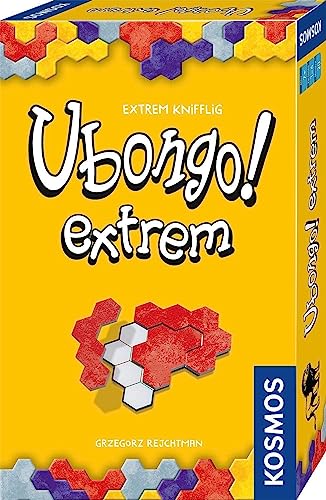 KOSMOS 712686 Ubongo! extrem, Das bekannte Legespiel als extra kniffliges Mitbringspiel für 1 bis 4 Personen, ab 7 Jahre, Familienspiel, Gesellschaftsspiel, Reisespiel, kleines Geschenk, Mitbringsel von Kosmos