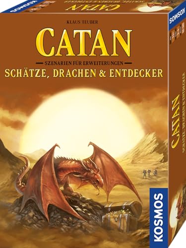 Kosmos 683405 Catan Schätze Drachen und Entdecker, Szenarien für Erweiterungen, mit der Erweiterung Seefahrer oder Einer Kombination aus den Erweiterungen Seefahrer und Städte & Ritter spielbar von Kosmos