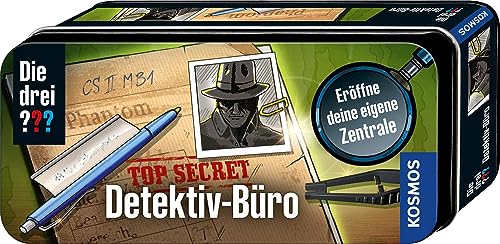 Die drei ??? Detektiv-Büro von KOSMOS, Eröffne eine eigene Detektiv-Zentrale, Detektiv Spielzeug Set für Kinder ab 8 Jahre, praktische Box für unterwegs mit wichtigen Utensilien zur Ermittlung Die drei ??? Detektiv-Büro von KOSMOS, Eröffne eine eigene Detektiv-Zentrale, Detektiv Spielzeug Set für Kinder ab 8 Jahre, praktische Box für unterwegs mit wichtigen Utensilien zur Ermittlung von Die drei