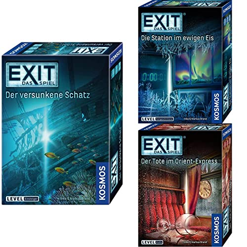 KOSMOS EXIT - Das Spiel - Bundle, Alle Level: Der versunkene Schatz, Die Station im ewigen Eis und der Tote im Orient Express von KOSMOS