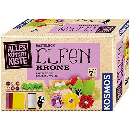 KOSMOS 604196 AllesKönnerKiste Elfenkrone, DIY-Bastelset ab 7 Jahre, Haarband mit Blüten aus Filz, Elfen und Feen, weicher Filz in fünf KOSMOS 604196 AllesKönnerKiste Elfenkrone, DIY-Bastelset ab 7 Jahre, Haarband mit Blüten aus Filz, Elfen und Feen, weicher Filz in fünf von KOSMOS
