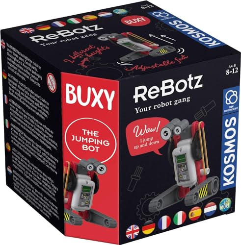 KOSMOS 617042 ReBotz - Buxy The Jumping Bot, Mini-Roboter zum Bauen, Spielen und Sammeln für eine Robo-Gang, Roboter-Spielzeug, Experimentier-Set für Kinder ab 8-12 Jahre, Multisprache von Kosmos