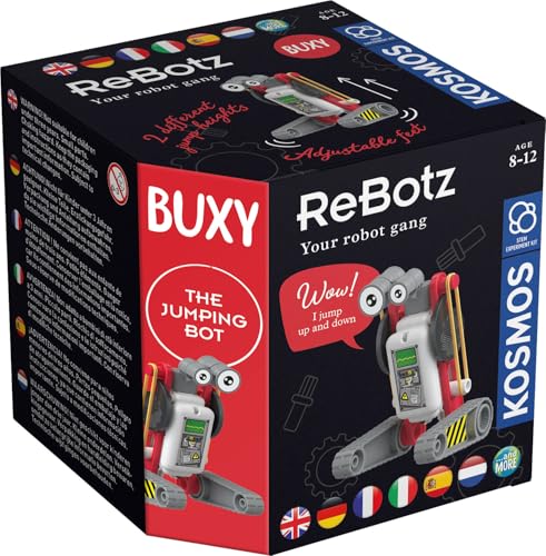 KOSMOS 617042 ReBotz - Buxy The Jumping Bot, Mini-Roboter zum Bauen, Spielen und Sammeln für eine Robo-Gang, Roboter-Spielzeug, Experimentier-Set für Kinder ab 8-12 Jahre, Multisprache von Kosmos