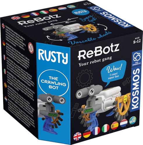 KOSMOS 617059 ReBotz - Rusty The Crawling Bot, Mini-Roboter zum Bauen, Spielen und Sammeln für eine Robo-Gang, Roboter-Spielzeug, Experimentier-Set für Kinder ab 8-12 Jahre, Multisprache von KOSMOS
