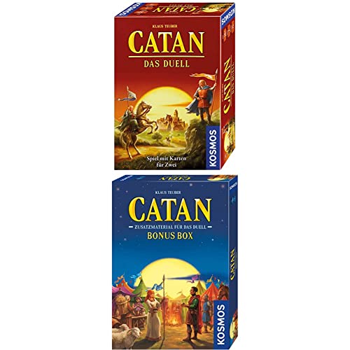 Kosmos Spiel mit Karten für 2 Spieler + 682255 Catan - Zusatzmaterial für Das Duell - Bonus Box, nur zusammen mit Catan - Das Duell spielbar, für 2 Personen ab 10 Jahre, Strategiespiel, Yellow von Kosmos