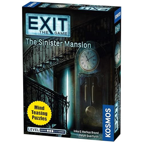Thames & Kosmos - EXIT: The Sinister Mansion - Level: 3/5 - Unique Escape Room Game - 1-4 Players - Puzzle Solving Strategy Board Games for Adults & Kids, Ages 12+ - 694036 von Thames & Kosmos