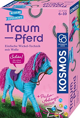 KOSMOS 658205 Traum-Pferd, mit einfacher Wickel-Technik Wird aus Wolle EIN Pferd, Perlen-Anhänger selber basteln, Bastelset für Kinder, Mädchen ab 6 Jahren von Kosmos