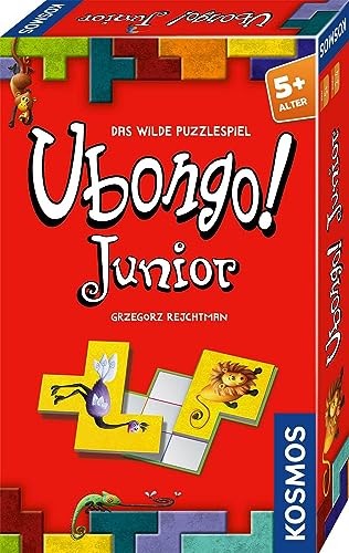 KOSMOS 712723 Ubongo Junior Mitbringspiel, Kinderspiel, Wildes Legespiel und viel Knobelspaß, Kindergeburtstag, für Kinder ab 5 Jahren von Kosmos