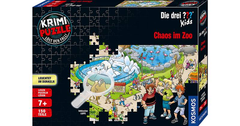 Krimipuzzle Die drei ??? Kids - Chaos im Zoo, 150 Teile von Kosmos