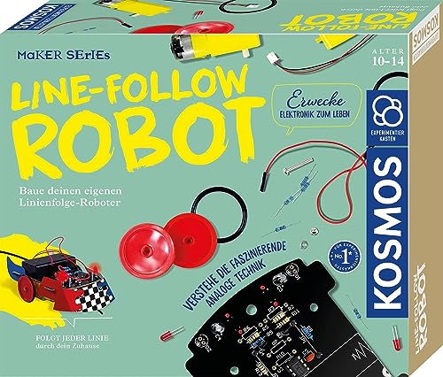 Kosmos 620936 Line-Follow Robot Eperimentierkasten für Kinder ab 10 Jahren, Experimentierkasten Technik, Elektronik Experimentierkasten, Roboter für Kinder, Maker Series von Kosmos