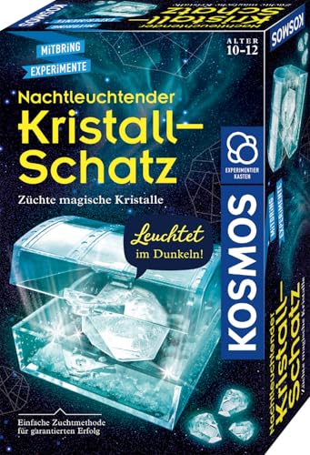 KOSMOS 645687 Nachtleuchtender Kristall Schatz, Kristalle selbst züchten,Experimentieren für Kinder ab 10 Jahre, Mitbringsel, kleines Geschenk von Kosmos