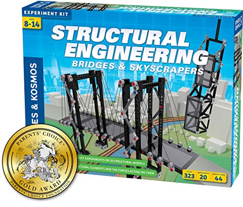 Thames & Kosmos , 625414, Structural Engineering, Bridges & Skyscrapers,Science & Engineering Kit, Build 20 Models, Learn About Force, Load, Compression, Tension, Ages 8+ von Thames & Kosmos