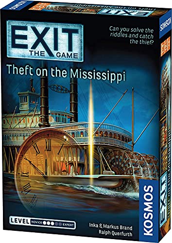 Thames & Kosmos - EXIT: Theft On The Mississippi - Level: 3/5 - Unique Escape Room Game - 1-4 Players - Puzzle Solving Strategy Board Games for Adults & Kids, Ages 12+ - 692873 von Thames & Kosmos