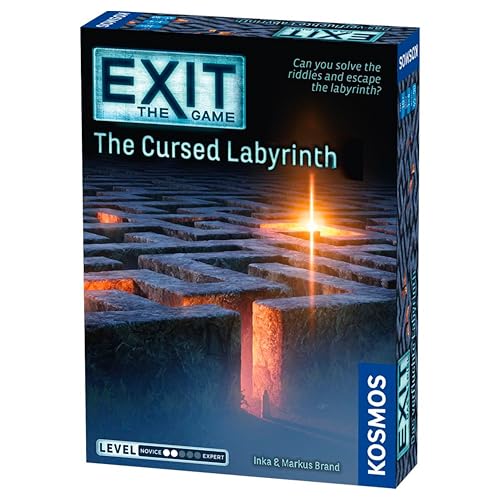 Thames & Kosmos - EXIT: The Cursed Labyrinth – Level: 2/5 - Unique Escape Room Game - 1-4 Players - Puzzle Solving Strategy Board Games for Adults & Kids, Ages 10+ - 692860 von Thames & Kosmos