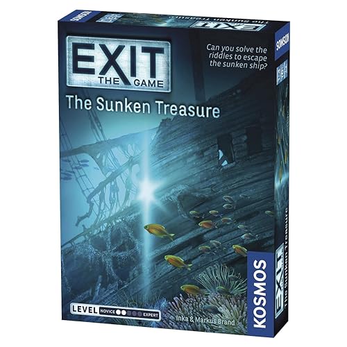 Thames & Kosmos - EXIT: The Sunken Treasure - Level: 2/5 - Unique Escape Room Game - 1-4 Players - Puzzle Solving Strategy Board Games for Adults & Kids, Ages 12+ - 694050 von Thames & Kosmos